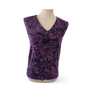 Chico's Purple and Black Tank Top Size 1
